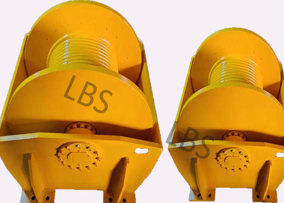 LBS Hydraulic Drive Tower Crane Winch Yellow For Lifting Object